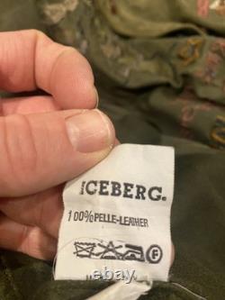 Iceberg Vintage 90's Green Disney Lion King Embroidered Suede Bomber Size M 38
