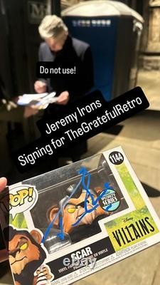 Jeremy Irons Authentic Hand Signed Lion King Scar Funko Pop 1144 Disney Villians