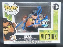 Jeremy Irons Authentic Hand Signed Lion King Scar Funko Pop 1144 Disney Villians