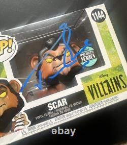 Jeremy Irons Authentic Hand Signed Lion King Scar Funko Pop 1144 Disney Villians