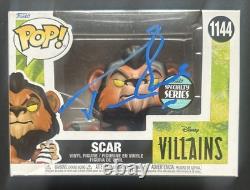 Jeremy Irons Authentic Hand Signed Lion King Scar Funko Pop 1144 Disney Villians