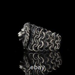 Lion Head 925 Sterling Silver Men's Ring Lion King Men's Silver Ring