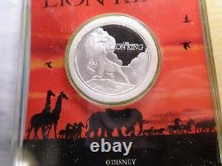 Lion King Disney Mufasa Simba 1994 Movie Rare 999 Silver Coin Coa Sharp Case #a