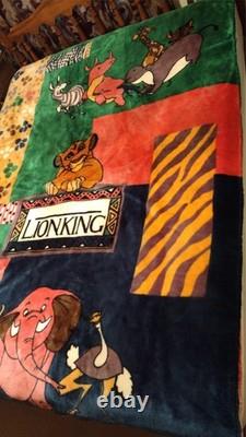 Lion King Disney Vintage Plush Cozy Soft Bedspread 64x87 Full Size Simba