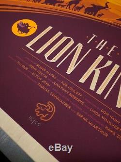 Lion King Mondo Wood Variant Tom Whalen Disney Pixar Print Poster Art Simba