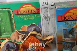Lion King Playset x 2 Lot Pride Rock Deluxe Boxes Cards + Extra Animals Vintage