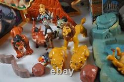 Lion King Playset x 2 Lot Pride Rock Deluxe Boxes Cards + Extra Animals Vintage