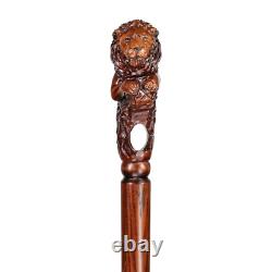 Lion King Wooden Walking Cane Stick, a Majestic Gift for Him and Her