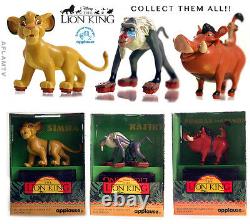 Lion King set 3 PVC Figure stampers Applause Disney Simba Rafiki Pumba Timon