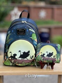 Loungefly Disney The Lion King 30th Anniversary GITD Mini Backpack & Wallet NWT
