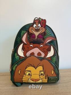 Loungefly Disney The Lion King Simba Timon Pumbaa Triple Pocket Backpack Bag