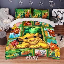 Love The Lion King Cartoon Movie Characters 3D Quilt Bedding Set HALLOWEEN GIFT
