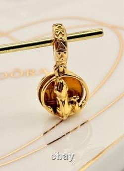 New Genuine Pandora x Disney Shine Gold Circle of Life Lion King Charm 768639C01