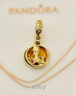 New Genuine Pandora x Disney Shine Gold Circle of Life Lion King Charm 768639C01