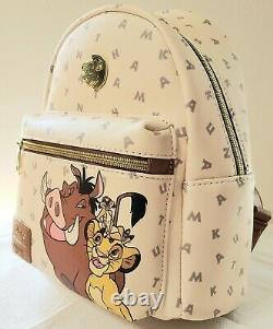 New Loungefly Disney The Lion King Hakuna Matata Simba Timon Mini Backpack NWT