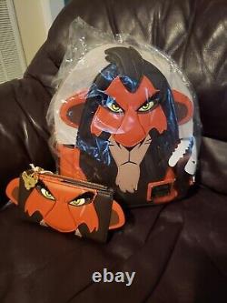 New (with Tags) Disney Loungefly Lion King Scar Mini Backpack & Full Wallet, LOVE