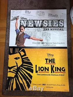 Newsies The Musical and Lion King on Broadway Theatre Advertisement