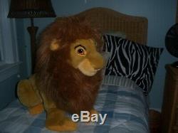 Official Disney Adult Simba Mufasa 32 Large Stuffed Plush The Lion King Toy EUC