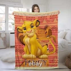 Personalized Name Lion King Blanket, Disney Lion King, Lion King Birthday Gift, Lio