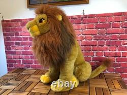 RARE DISNEY STORE THE LION KING Large MUFASA SIMBA Stuffed Plush TOY 26 Tall