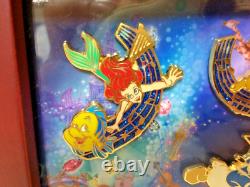 RARE Disney PhilharMagic Lion King Simba Little Mermaid Framed Japan Pin Set