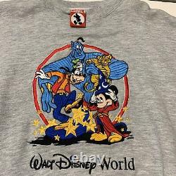 RARE Vintage Aladdin Genie Disney Crew Neck Sweatshirt 90s Movie Lion King Large