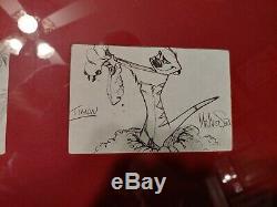 RARE Walt Disney The Lion King 4 Animation Artist Pencil Drawings Signed Framed