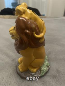 Rare Disney Lion King Mufasa And Simba Ceramic Money Box Piggy Bank
