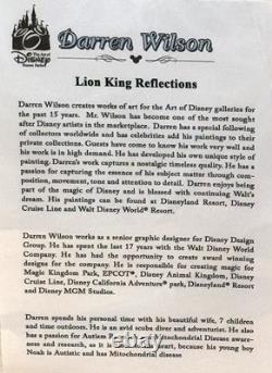 Rare HTF Disney Art Print LION KING REFLECTIONS Signed by Artist DARREN WILSON