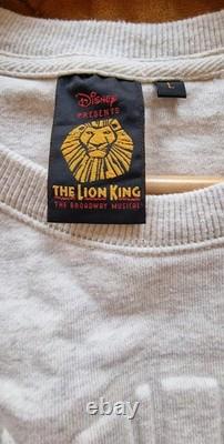 Rare Lion King Broadway Musical Embossed Sweatshirts M & L Disney Theatrical