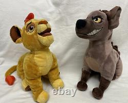 Rare Lot of 2 Janja Hyena & Kion 14 Plush Stuffed Lion Guard Disney Store