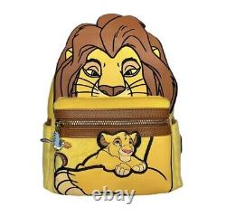 Rare Loungefly Disney Lion King Mufasa & Simba Cosplay Suede BNWT Mini Backpack