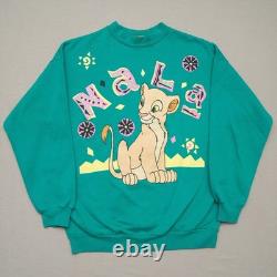 Rare Vintage 90s Disney Lion King Nala Sweatshirt Adult S / Youth XL Teal