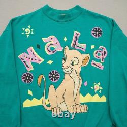Rare Vintage 90s Disney Lion King Nala Sweatshirt Adult S / Youth XL Teal
