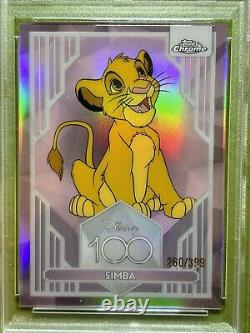 SIMBA Lion King PINK REFRACTOR # /399 PSA 9 SP CARD 2023 Topps Chrome DISNEY 100