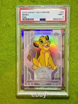 SIMBA Lion King PINK REFRACTOR # /399 PSA 9 SP CARD 2023 Topps Chrome DISNEY 100