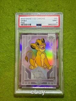 SIMBA Lion King PINK REFRACTOR # /399 PSA 9 SP CARD 2023 Topps Chrome DISNEY 100