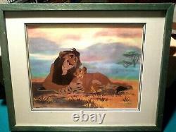 Scheming Scar & Simba Limited Ed. Disney Sericel, Lion King, New Mint Coa Framed