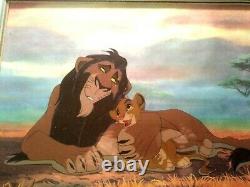 Scheming Scar & Simba Limited Ed. Disney Sericel, Lion King, New Mint Coa Framed