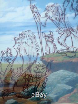 Set of 2 Lion King Framed Disney Sericel of Lion King 19 x 29