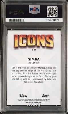 Simba 2025 Topps Chrome Disney Icons #27 Psa 10 Gem Mint Lion King