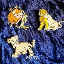 The Lion King Pins set of 3 Disney Vintage 90s Plastic