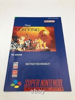 The Lion King Super Nintendo Snes WithManual Rare Blue Classic PAL 1997 #0356