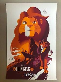 The Lion King screen print by Tom Whalen Mondo Disney movie poster art 2014 1994