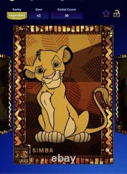 Topps Disney Collect Simba Lion King 30th Anniversary Collection Legendary LE 30