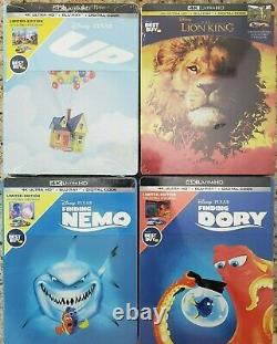 Up 4K +Finding Nemo 4K +Finding Dory 4K +Lion King 4K+Blu-ray (4x STEELBOOKS)