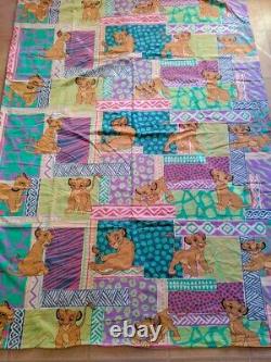 VTG 90s Disney Lion King Simba Duvet Cover Fabric Sheets Bedding Pastel #2