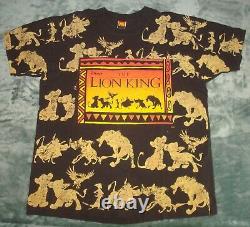 VTG 90s THE LION KING T SHIRT DISNEY JERRY LEIGH ALL OVER PRINT MOVIE PROMO OSFA