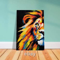 Vibrant Lion King Canvas Print, Abstract Art, Modern Art, Home Decor, Canvas Wal