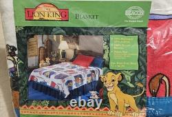 Vintage 1990s Lion King Simba Blanket Walt Disney Twin Full 72 x 90